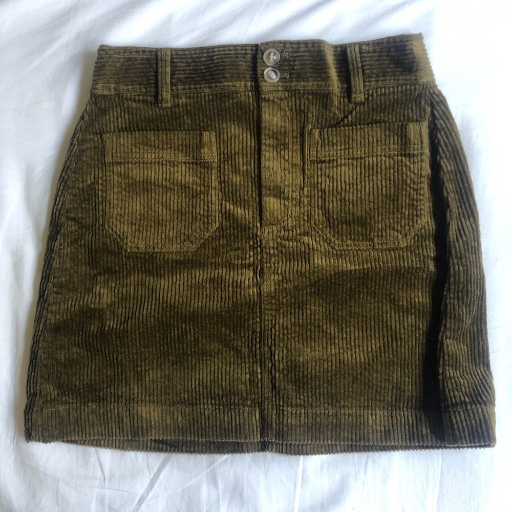 Madewell brown corduroy skirt